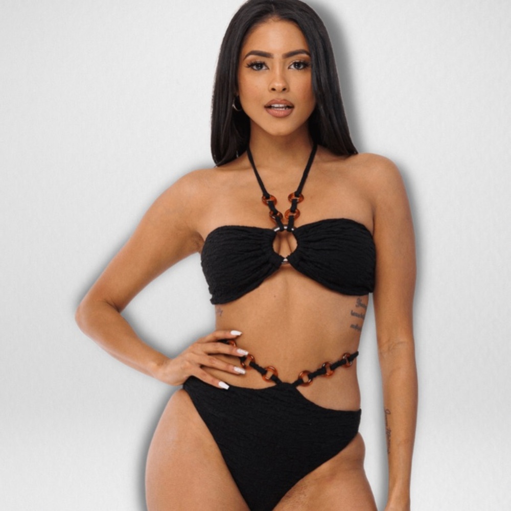 Tortoise Brown Halter Bikini